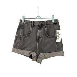 BDG Urban Outfitters Womens High Waisted Rolled Cuff Denim Shorts 27 Gray New